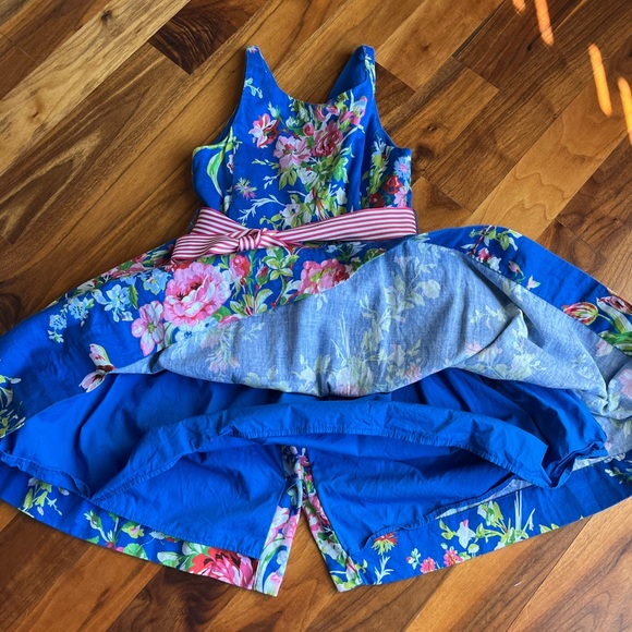 Polo Ralph Lauren girls Floral Button back dress botanical blue size 6, … - Picture 3 of 11